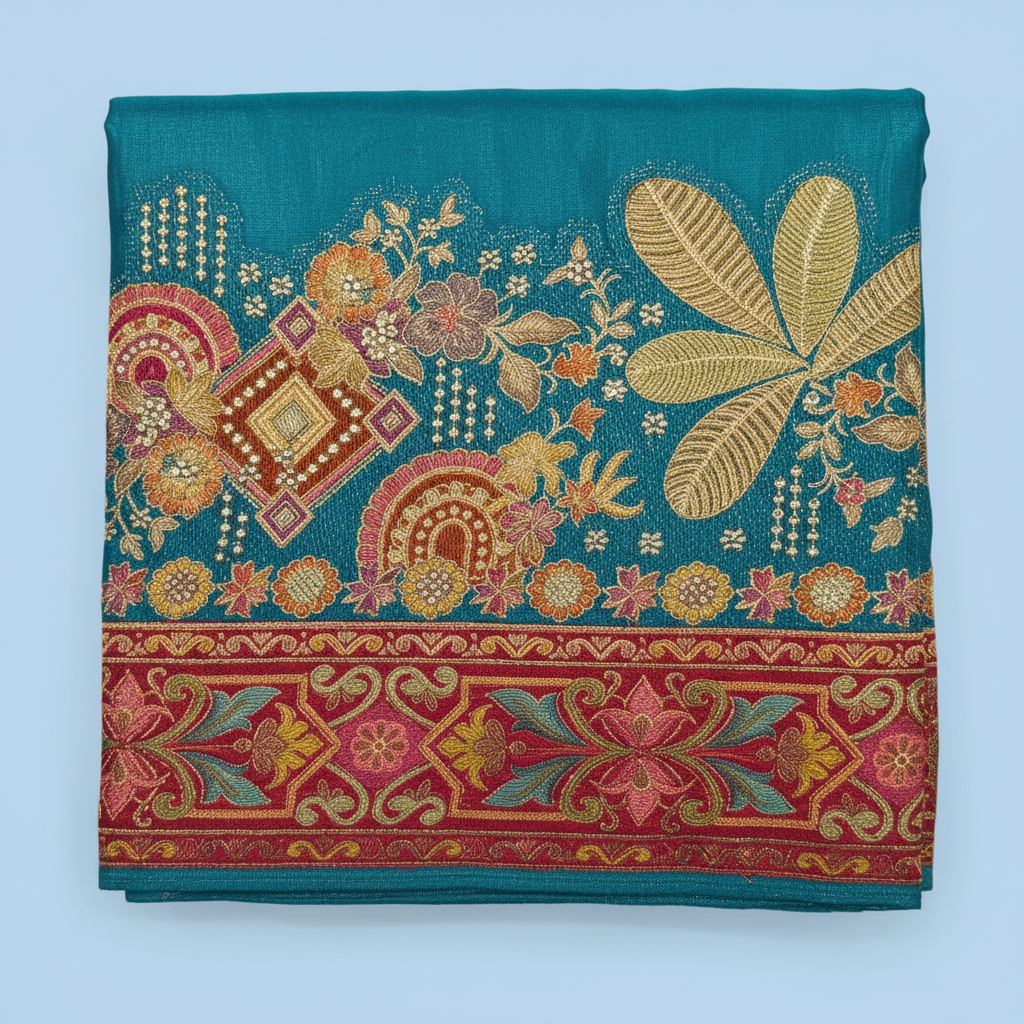 KUBERAN BLUE MASHRU SEMI BANARASI SILK SAREE
