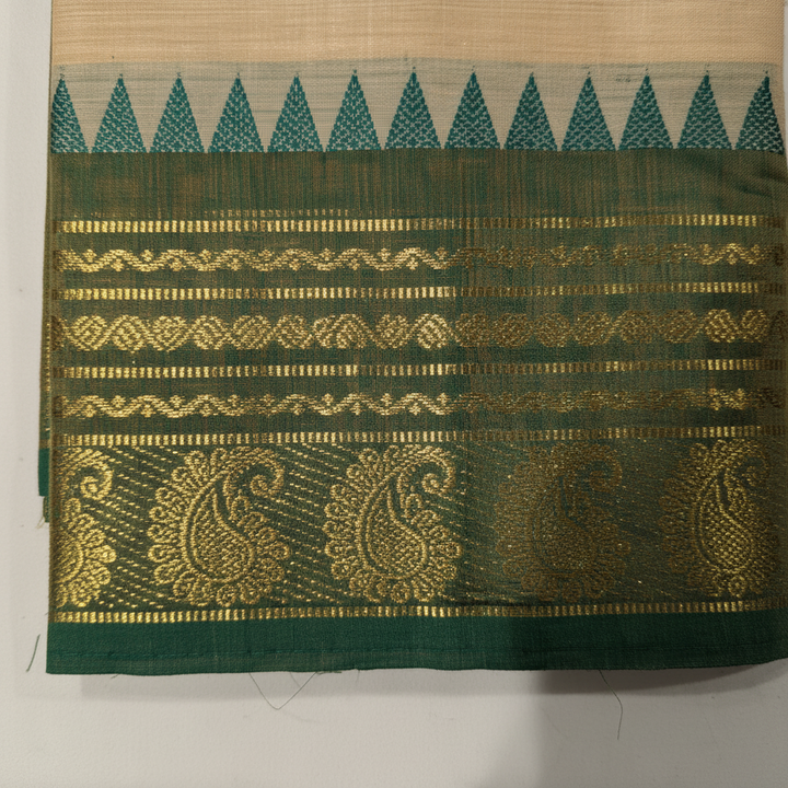 KUBERAN BEIGE COTTON SAREE