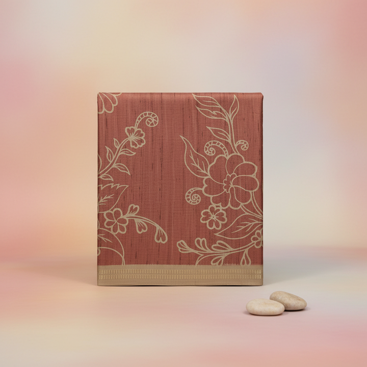 KUBERAN RUST BROWN SEMI TUSSAR SILK SAREE