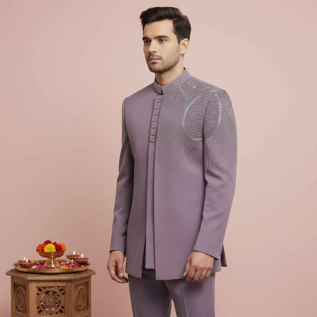 Kuberan Mauve 3 Pcs Suit