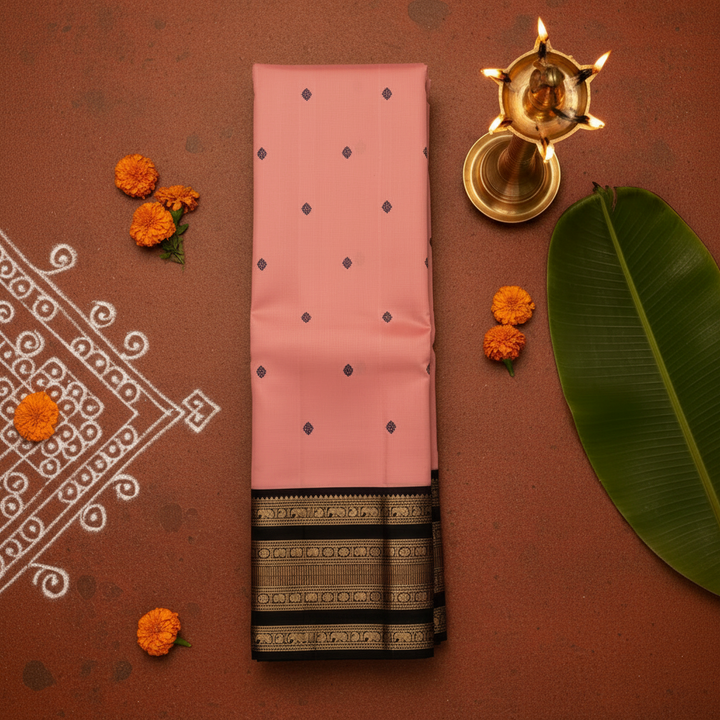Kuberan Baby Pink Kanchipuram Silk Saree