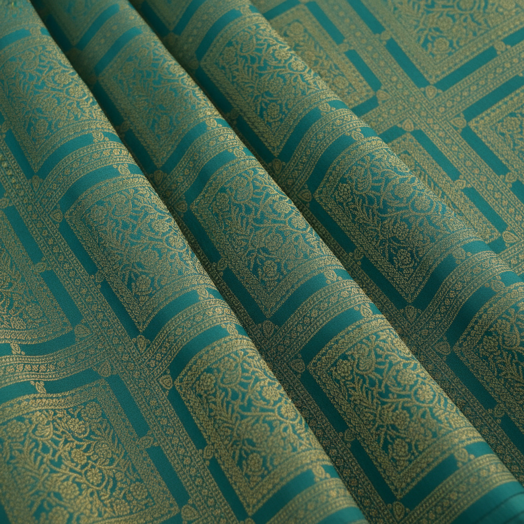 kuberan Turquoise blue Kanchipuram Silk Saree