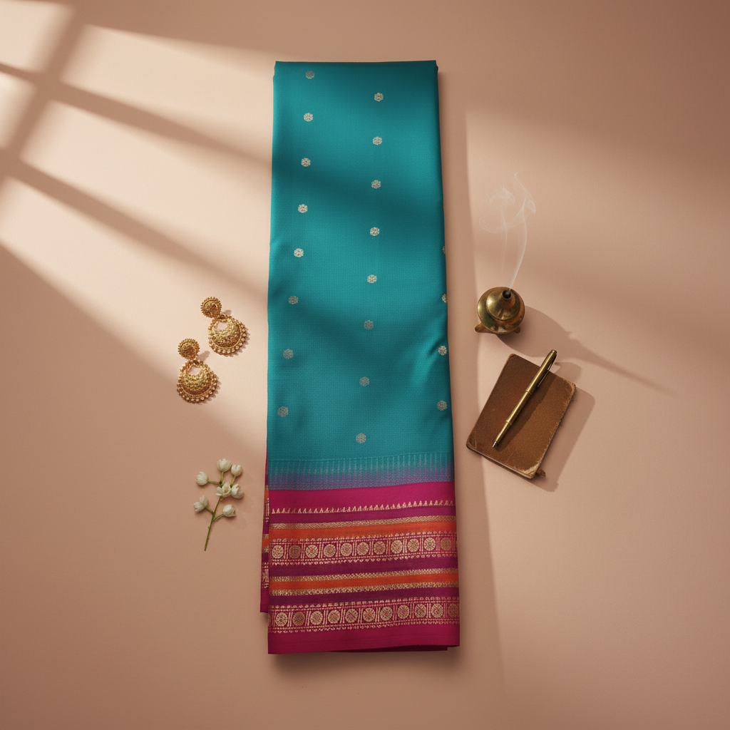 Turquoise Kanchipuram saree 2000x2000
