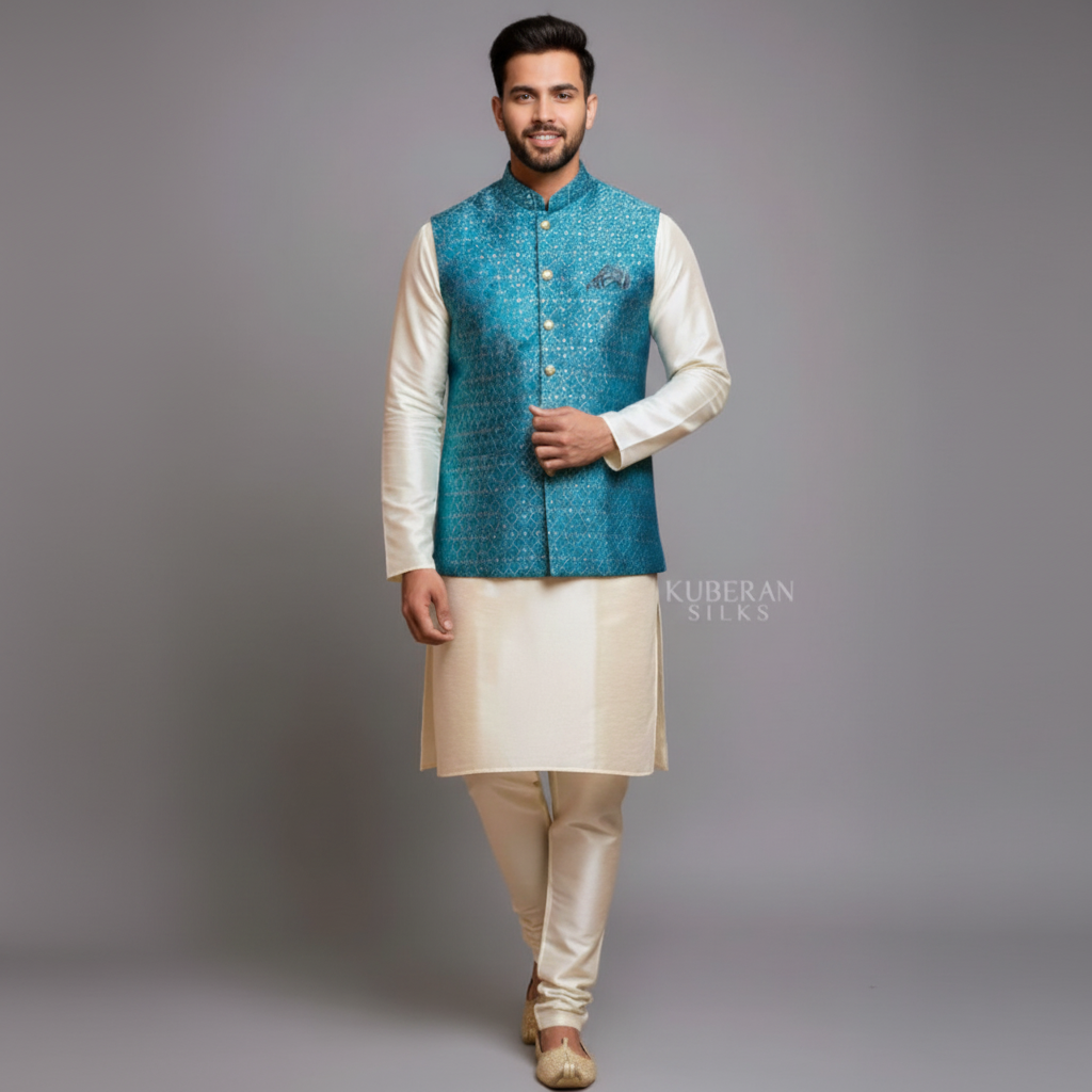 Turquoise Nehru Jacket 2000x2000