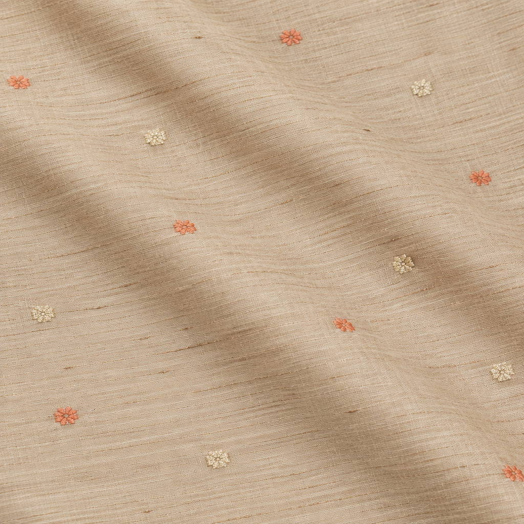KUBERAN BEIGE PURE TUSSAR SILK SAREE