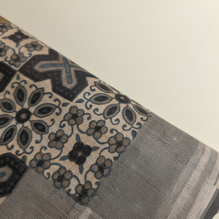 KUBERAN BROWN PRINTED COTTON SAREE