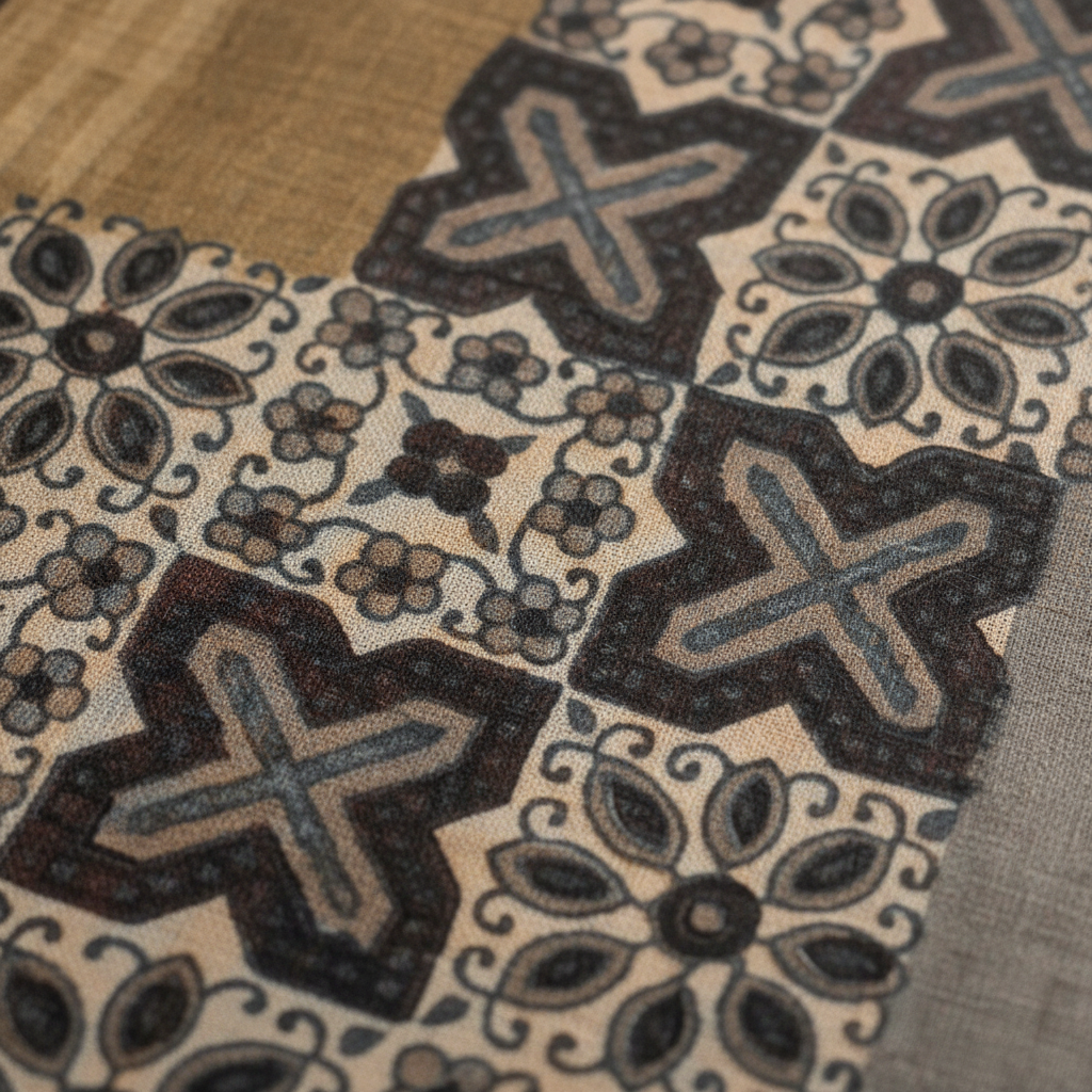 KUBERAN BROWN PRINTED COTTON SAREE