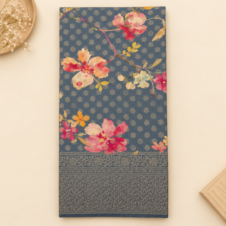 KUBERAN AQUA BLUE PURE TUSSAR SILK SAREE