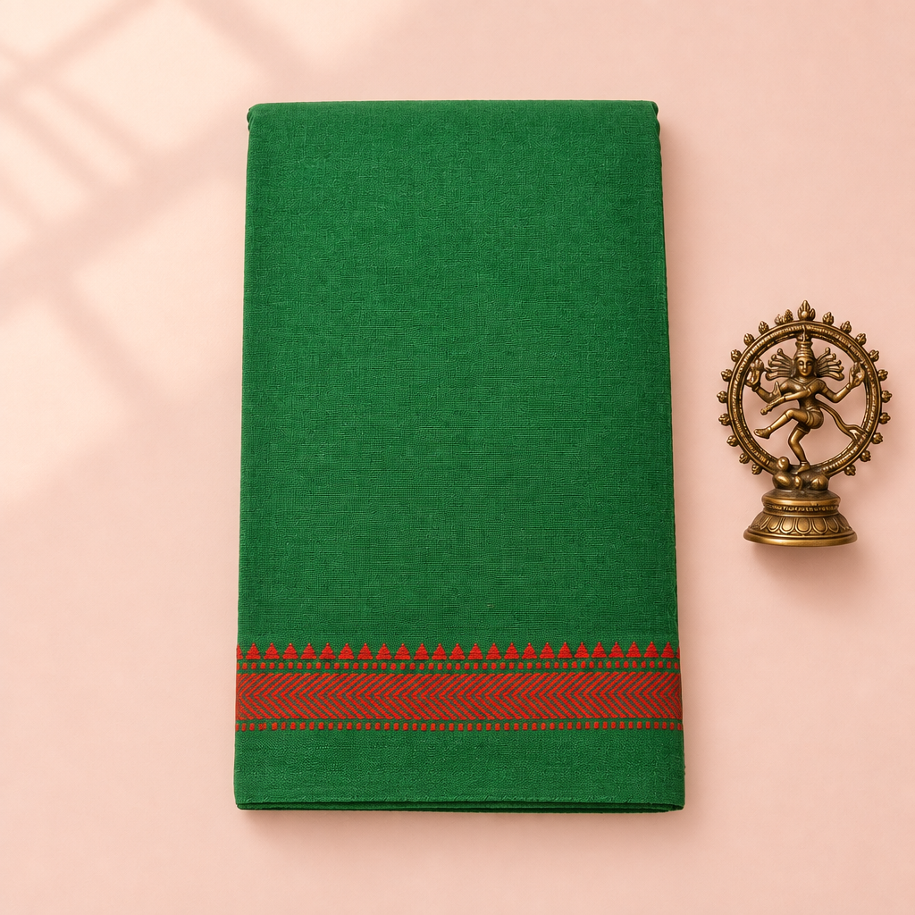 KUBERAN GREEN COTTON DANCE SAREE