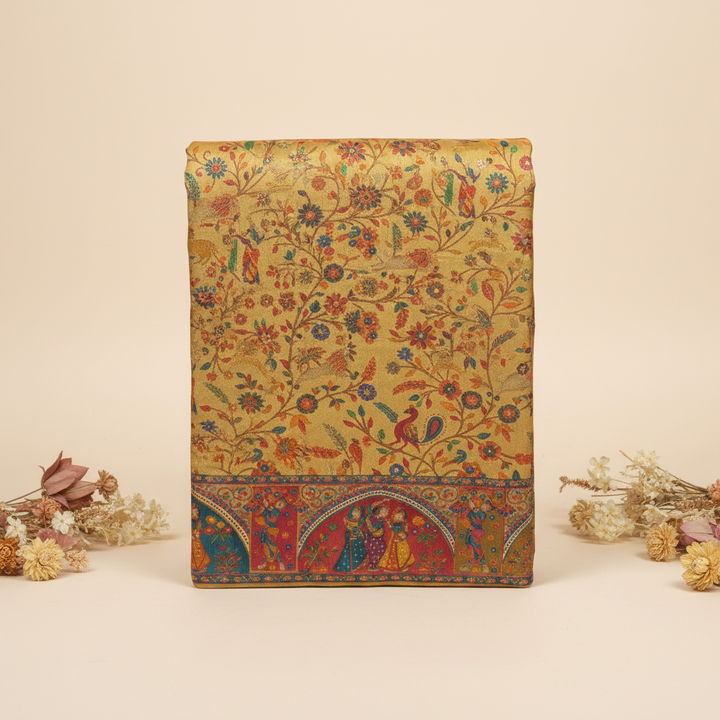 KUBERAN YELLOW PASHMINA FANCY SAREE