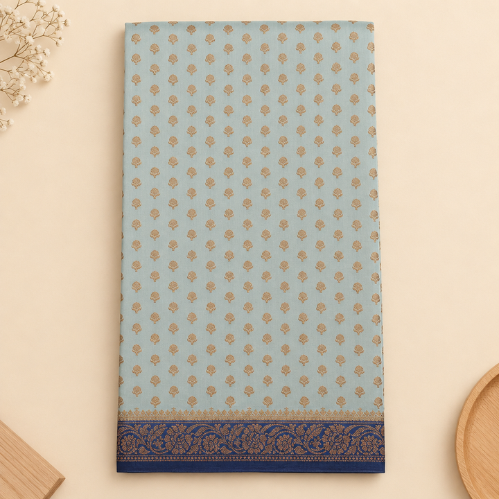 KUBERAN BLUE PURE TUSSAR SILK SAREE