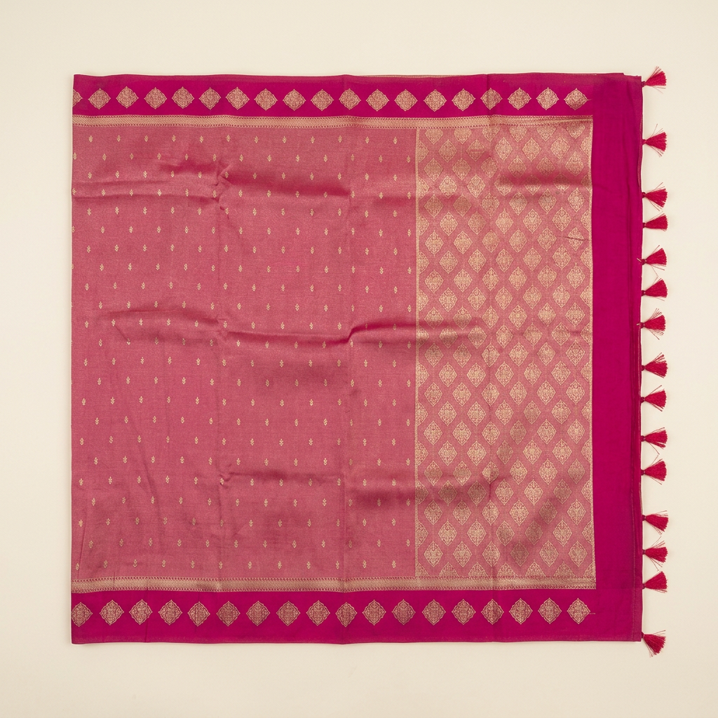 Kuberan Pink Tissue Paithani Saree