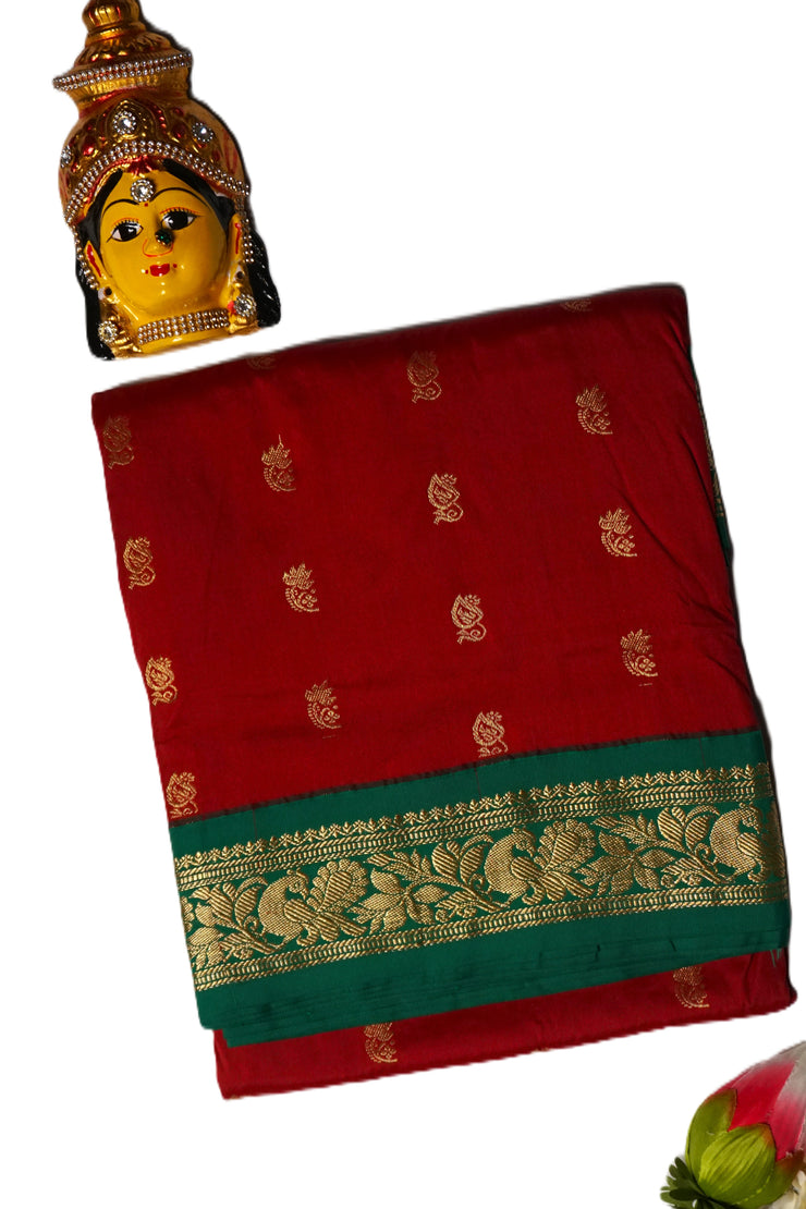 KUBERAN RED 9 YARD SAREE
