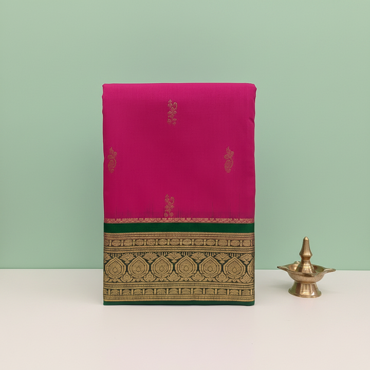 KUBERAN MAGENTA PURE SILK DANCE SAREE