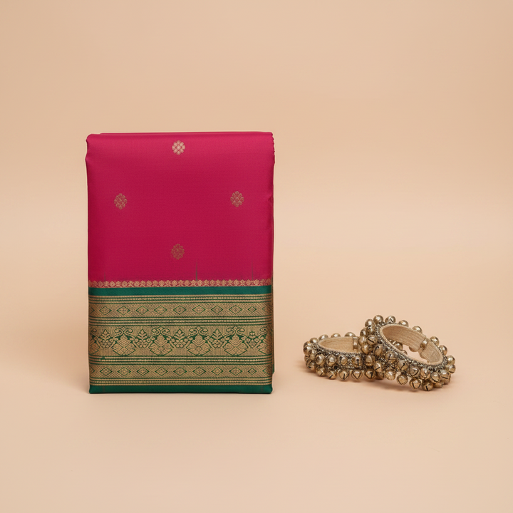 KUBERAN PINK PURE SILK DANCE SAREE