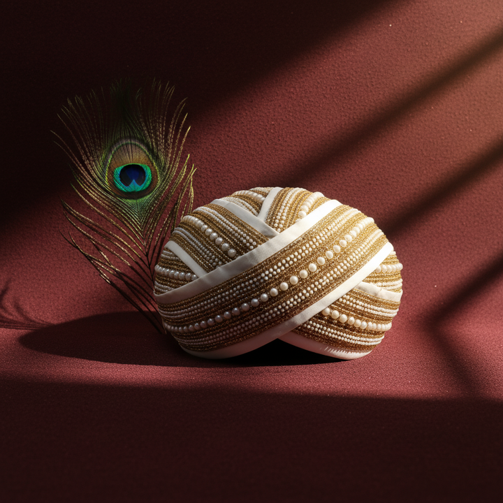 Kuberan Mysore Peta with Lustrous Pearl Design