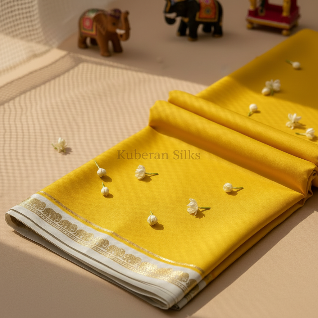 Kuberan Yellow Mysore Silk Saree