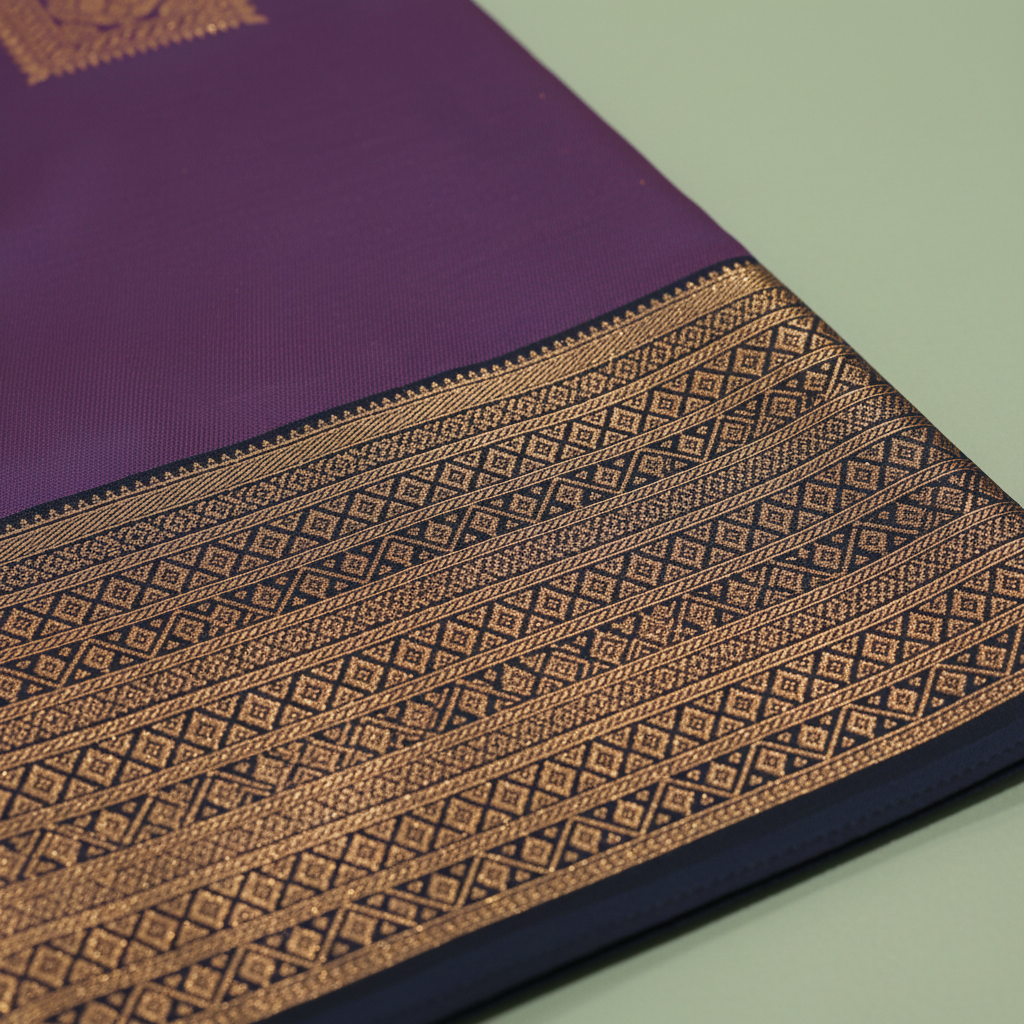 KUBERAN PURPLE SEMI SILK SAREE