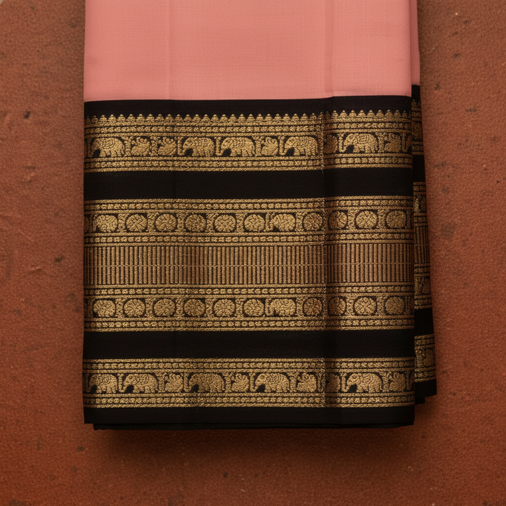 Kuberan Baby Pink Kanchipuram Silk Saree