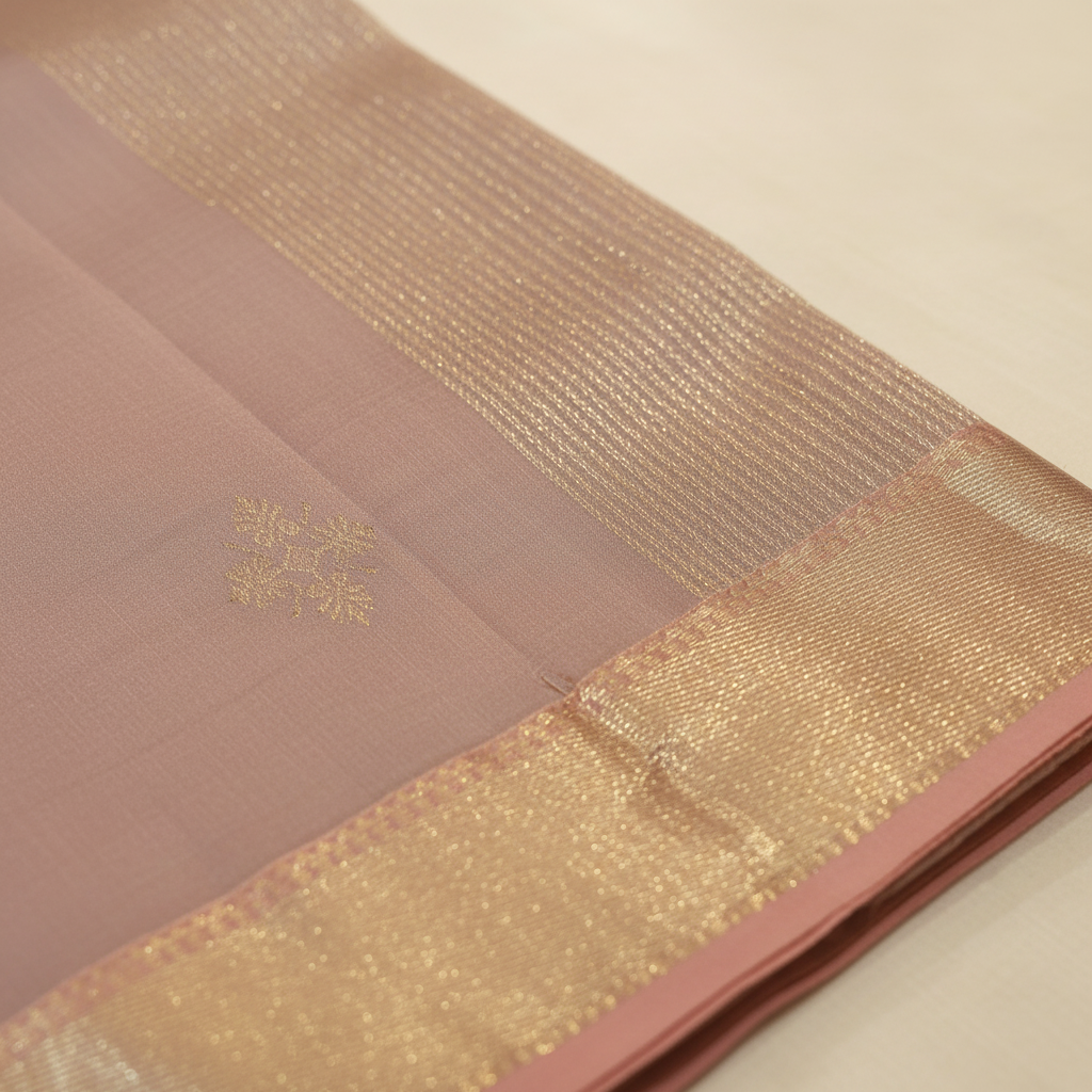 KUBERAN PEACH PURE KANCHIPURAM SILK SAREE