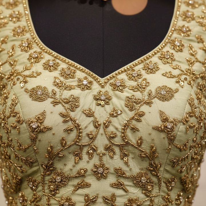 KUBERAN PISTA GREEN LEHENGA