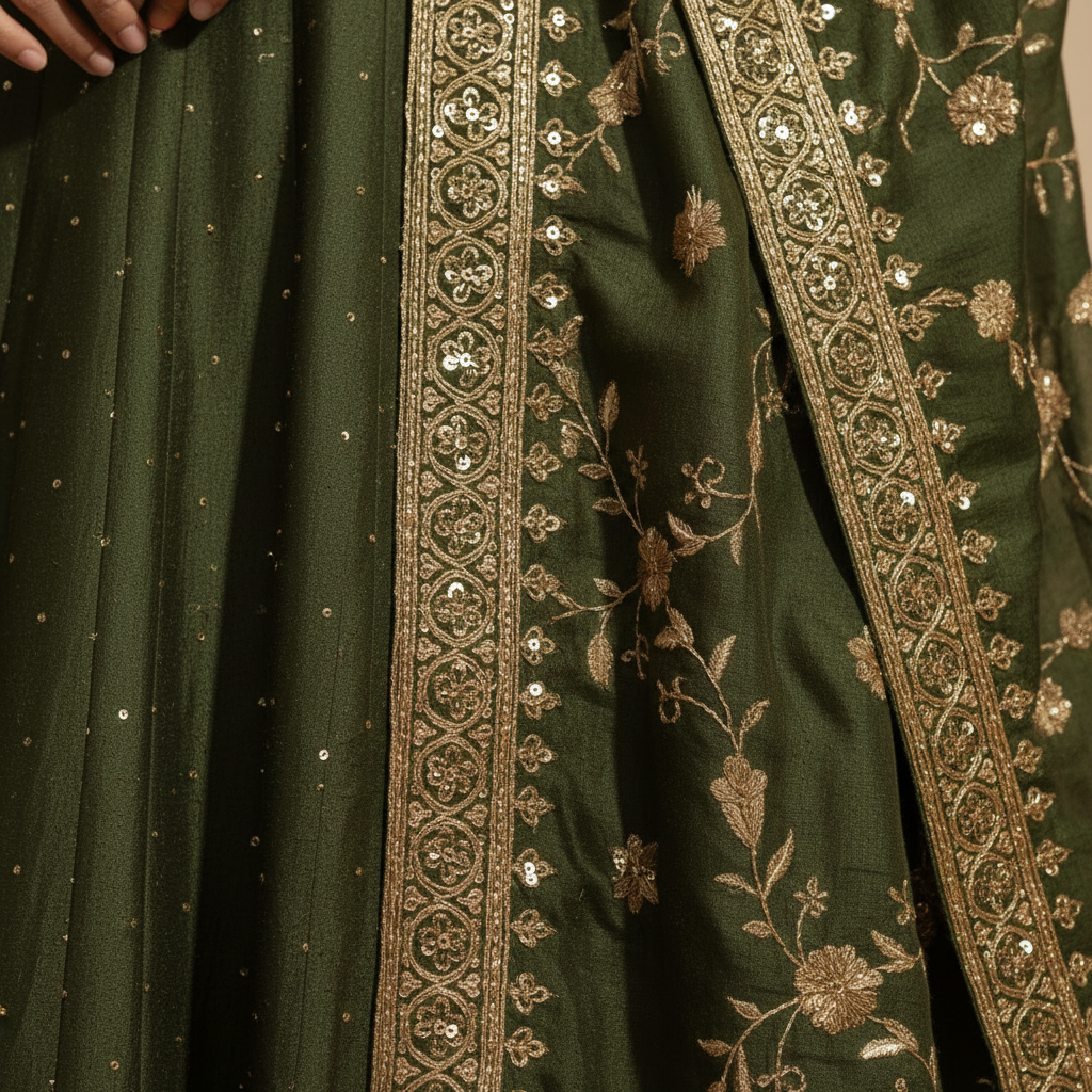 KUBERAN OLIVE GREEN ANARKALI