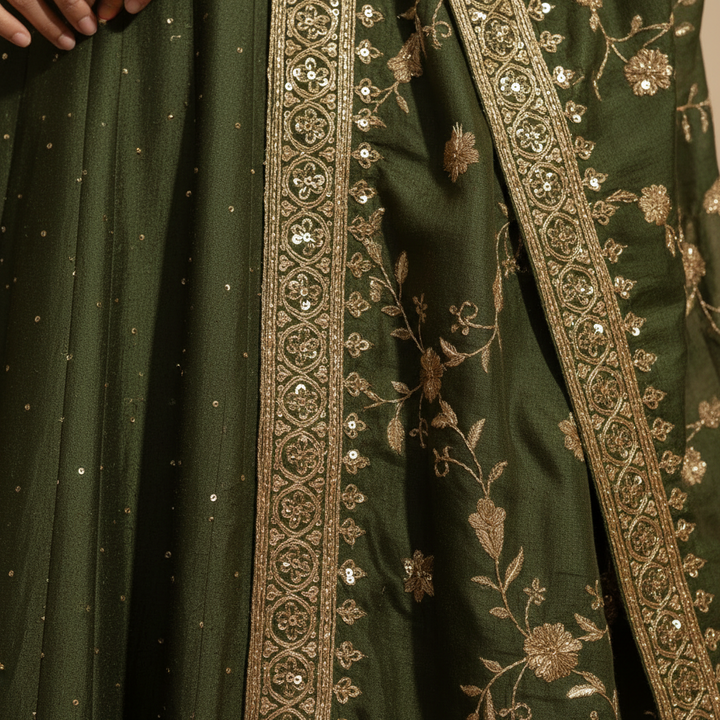 KUBERAN OLIVE GREEN ANARKALI