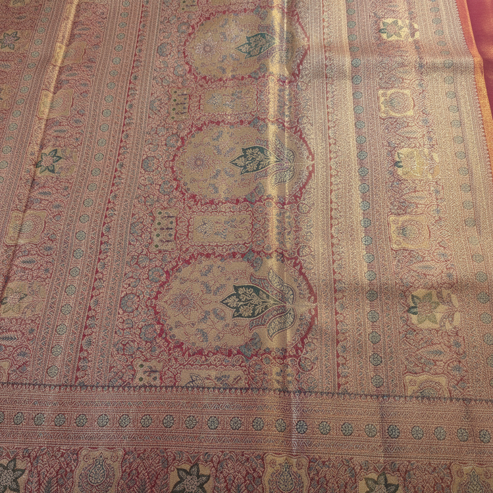 KUBERAN BLUE PINK PURE KANCHIPURAM SILK SAREE