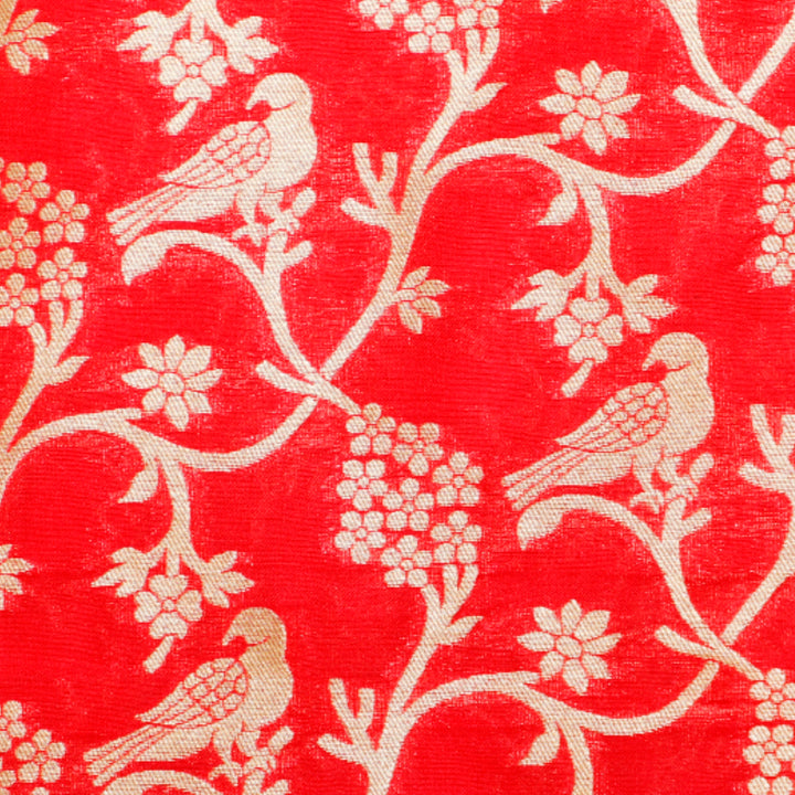 Kuberan Red Designer Fabric
