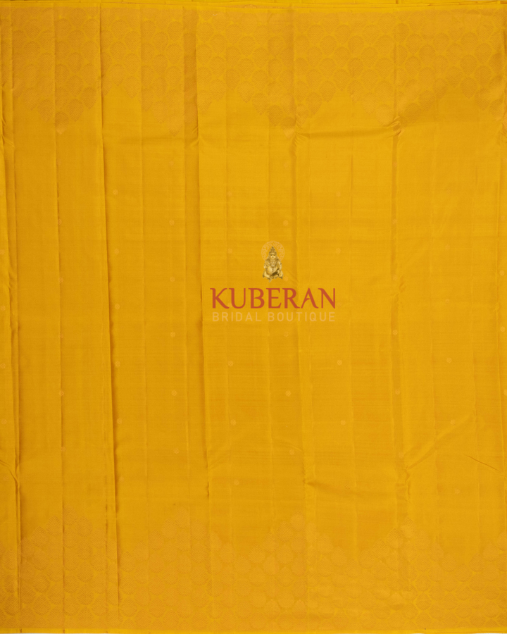Kuberan Yellow With Sky Blue Kanchivaram Silk Saree