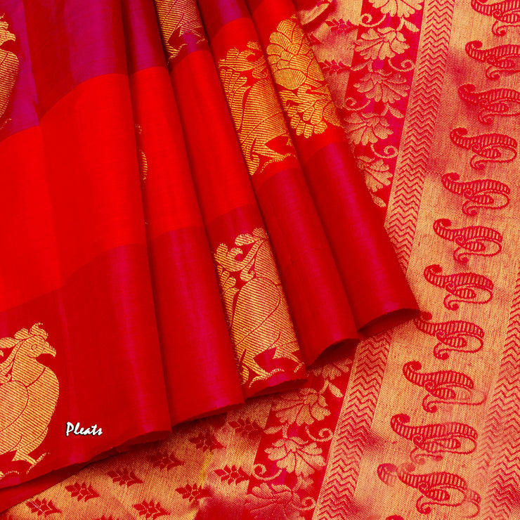 Kuberan White Pink kanchivaram Silk Saree