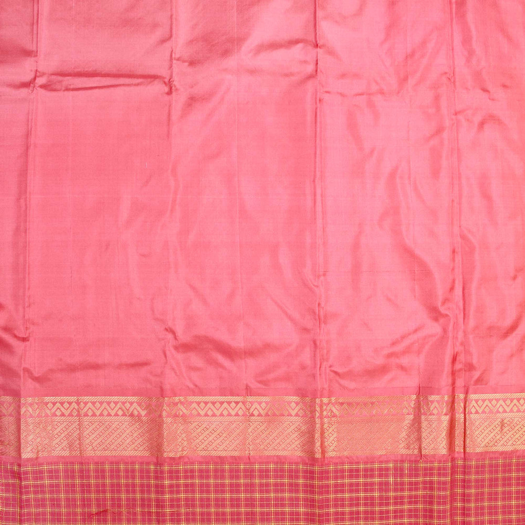 Kuberan Pink Yellow Pure Silk Saree