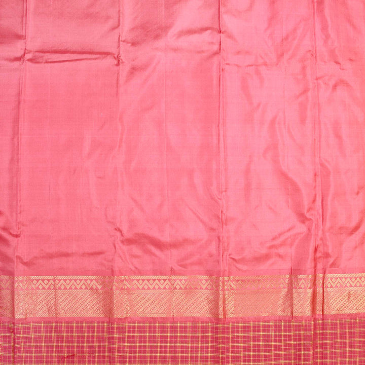 Kuberan Pink Yellow Pure Silk Saree