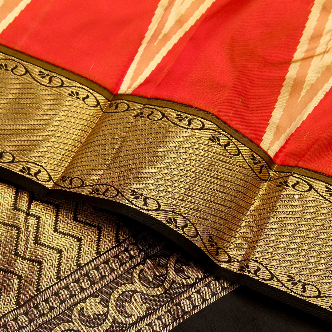 Kuberan White Black Pure Silk Saree