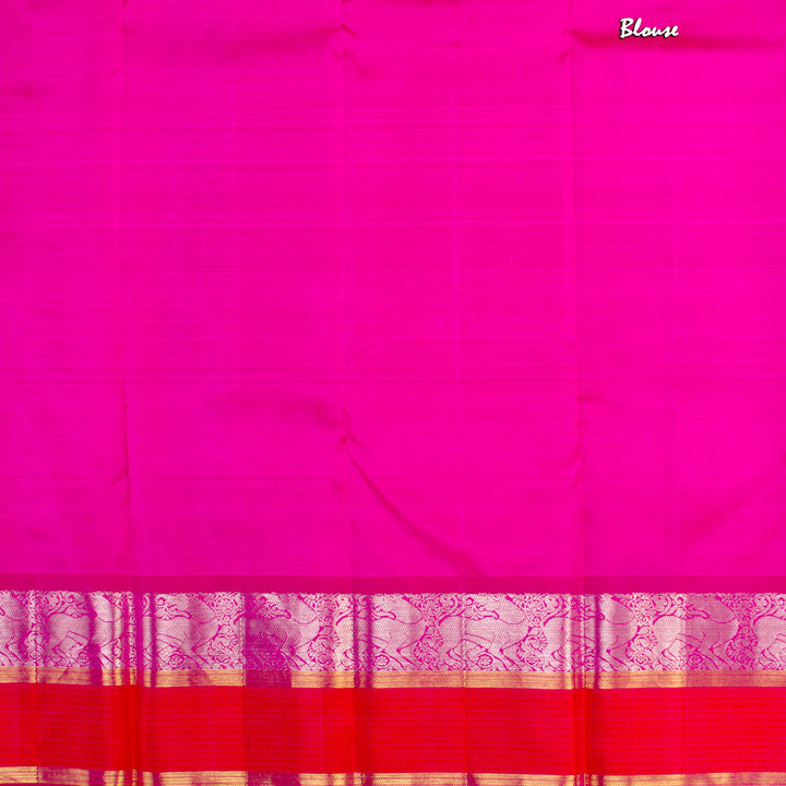Kuberan Cream Pink Kanchivaram Silk Saree