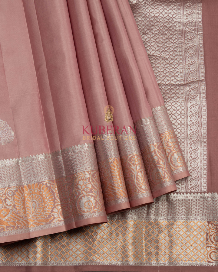 Kuberan Onion Pink Kanchivaram Silk Saree
