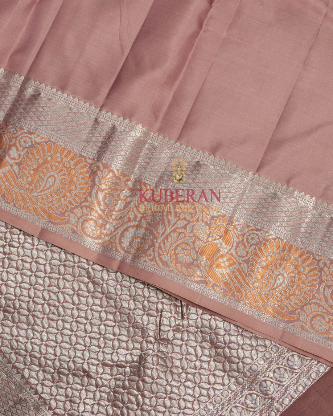 Kuberan Onion Pink Kanchivaram Silk Saree