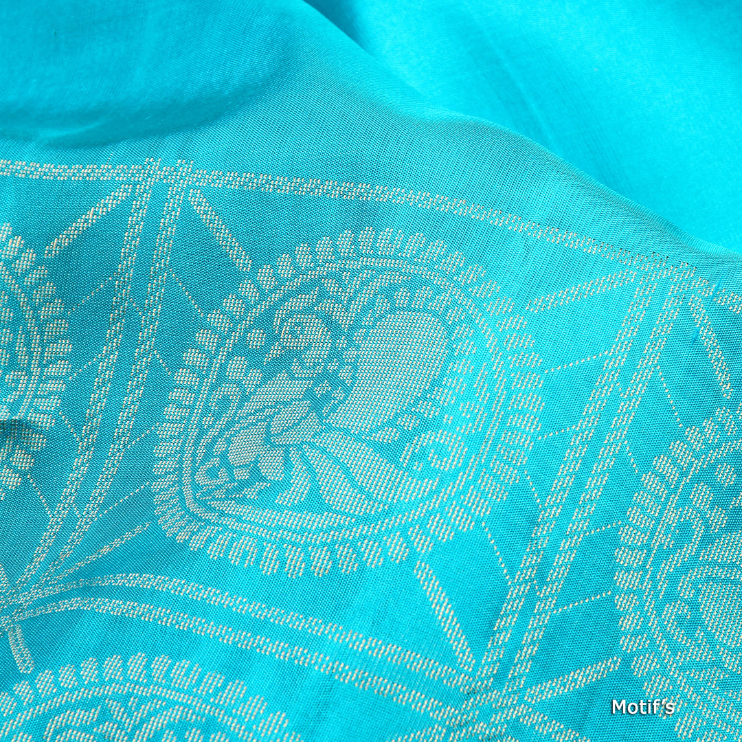 Kuberan Sky Blue Soft Silk Saree