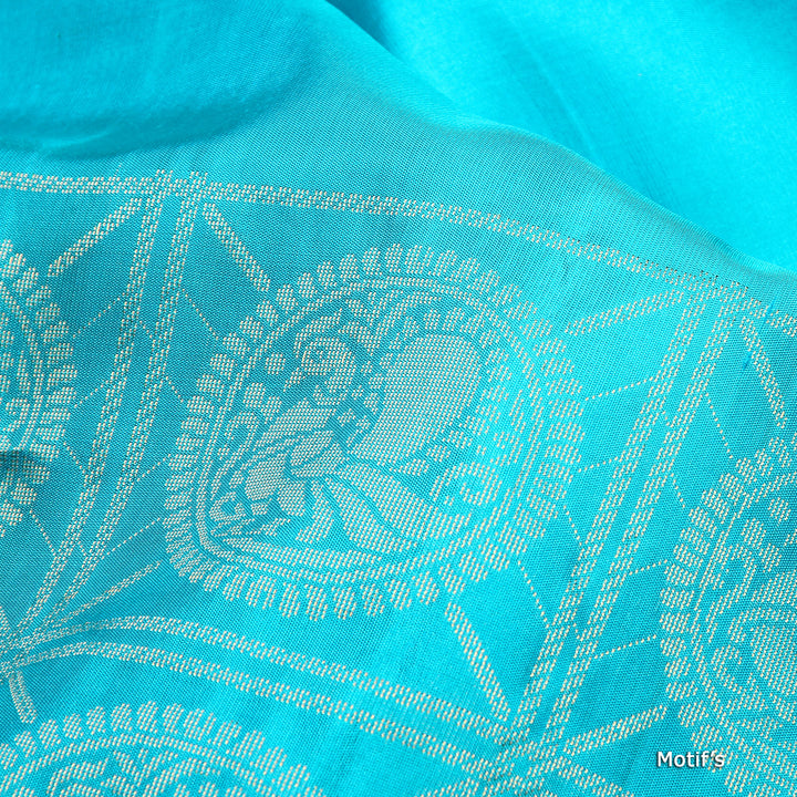 Kuberan Sky Blue Soft Silk Saree