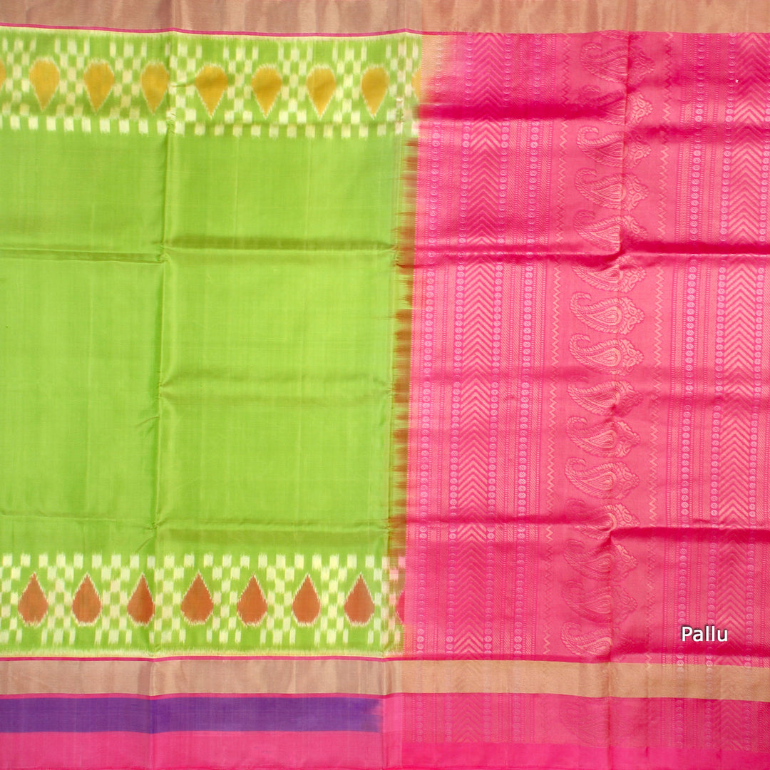 Kuberan Parrot Green Soft Silk Saree