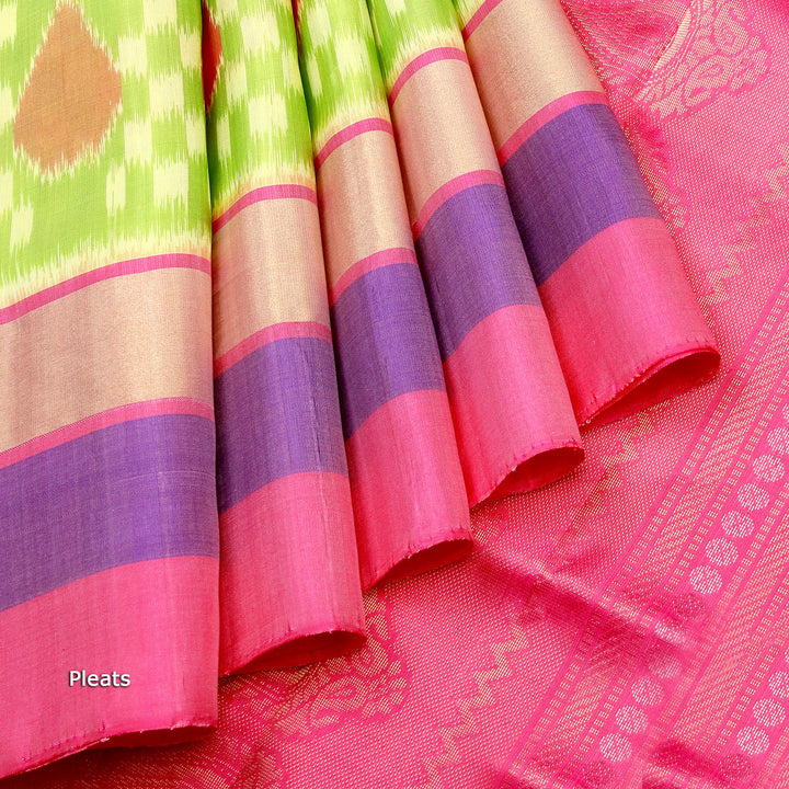 Kuberan Parrot Green Soft Silk Saree