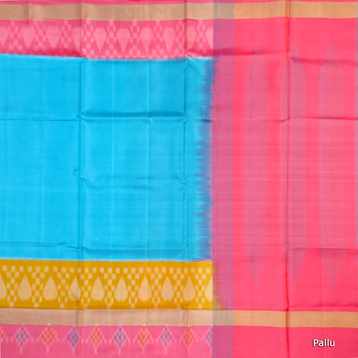 Kuberan Light Blue Yellow Soft Silk Saree