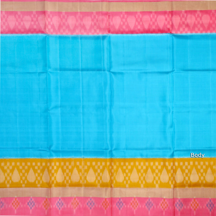 Kuberan Light Blue Yellow Soft Silk Saree
