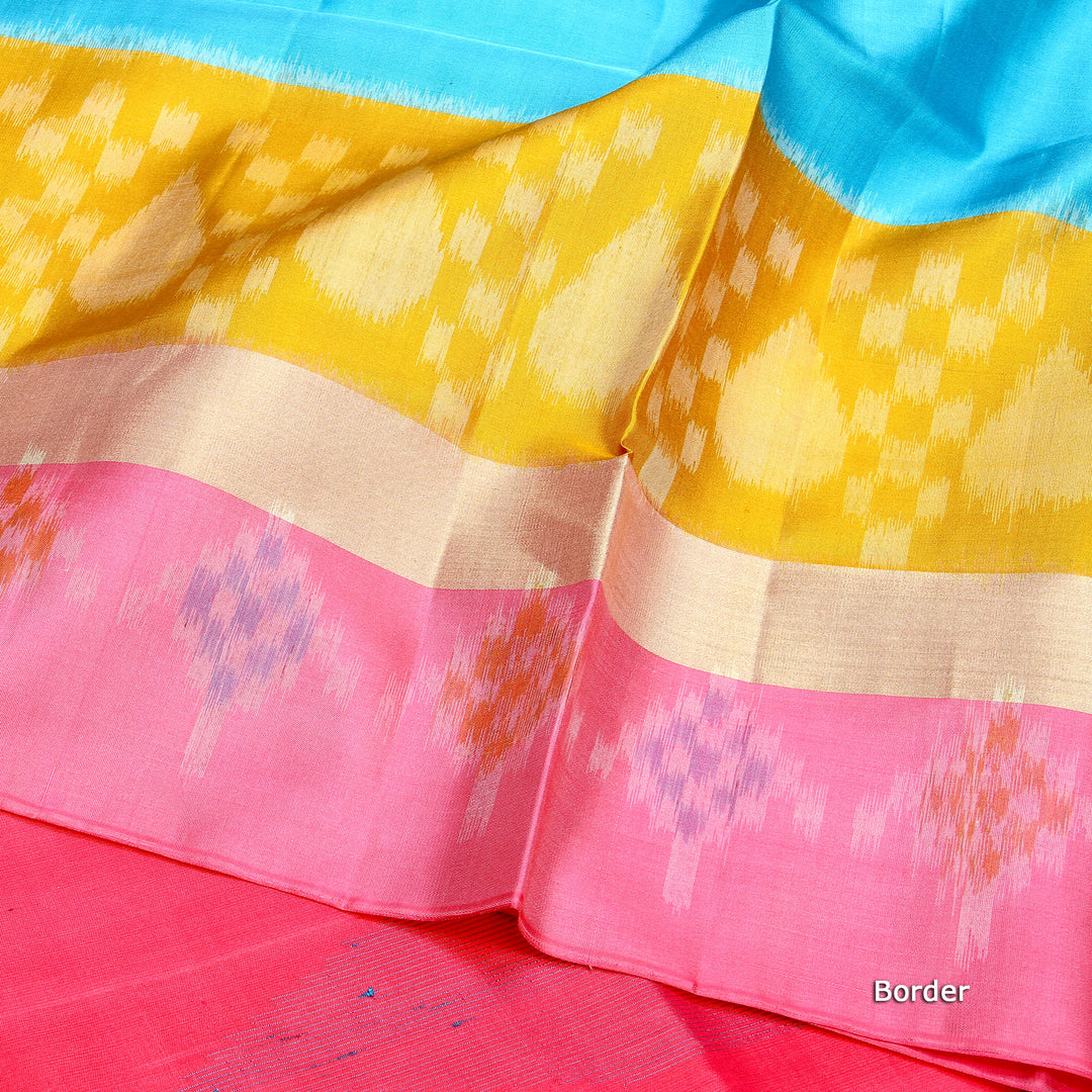 Kuberan Light Blue Yellow Soft Silk Saree