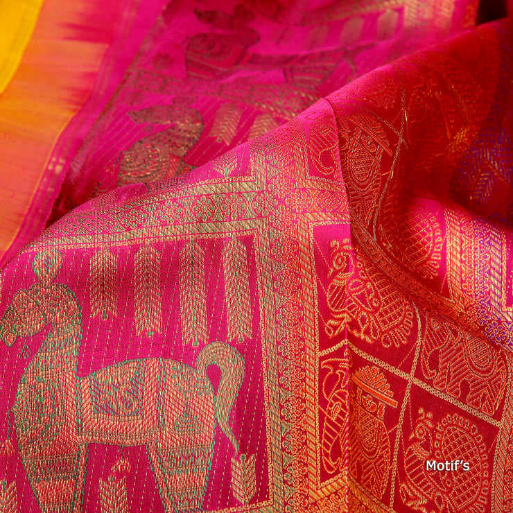 Kuberan Multi Kanchivaram Pure Silk saree