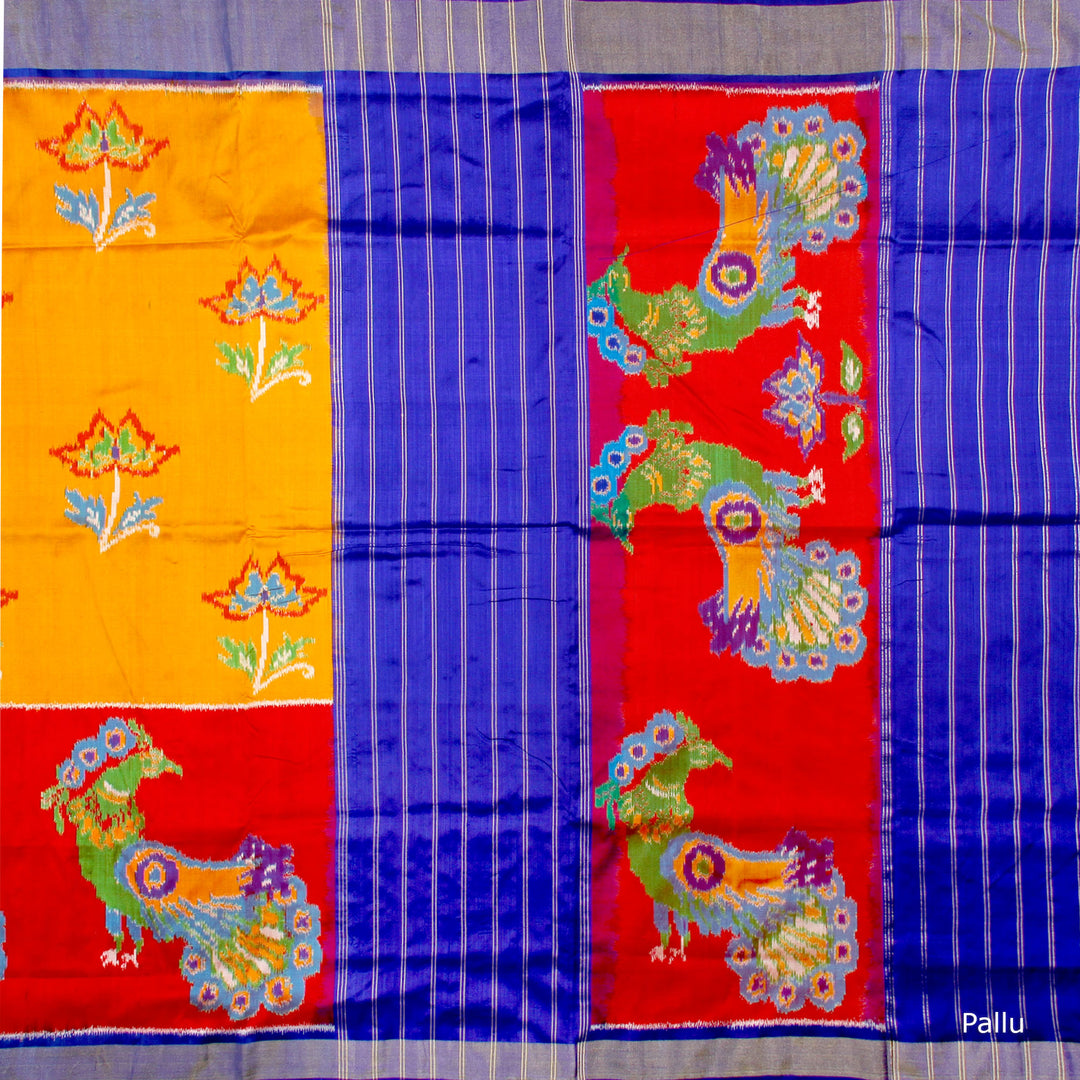 Kuberan Yellow Red Pochampally Saree