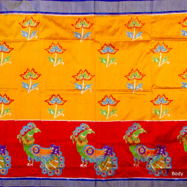 Kuberan Yellow Red Pochampally Saree