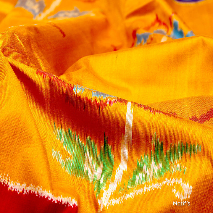 Kuberan Yellow Red Pochampally Saree