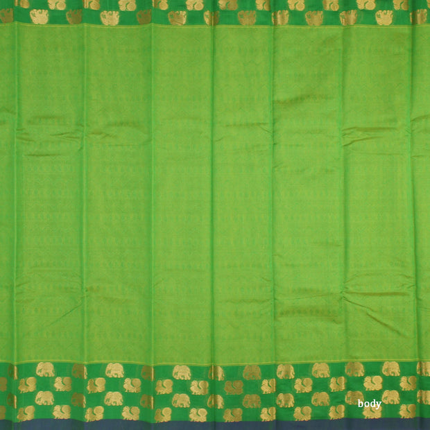 Kuberan Green Cotton Silk Saree