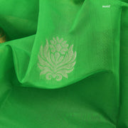 Kuberan Parrot Green Cotton Silk Saree